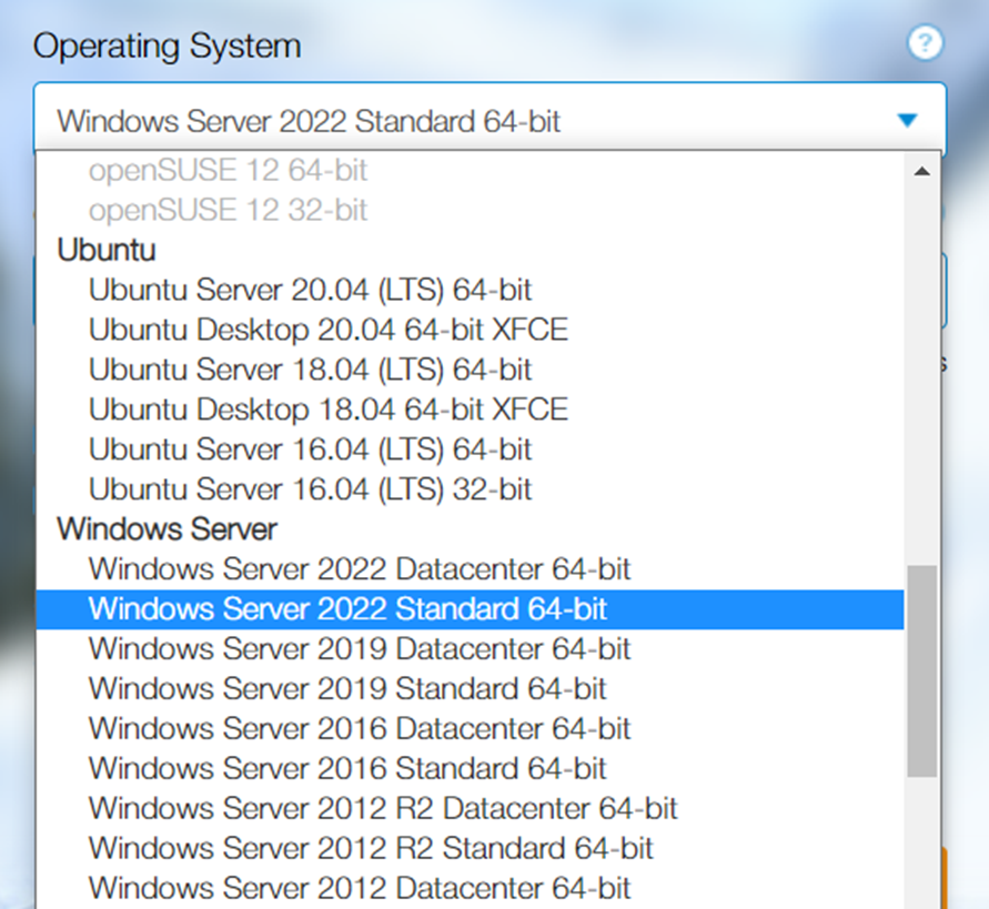 screenshot of the supported OS
