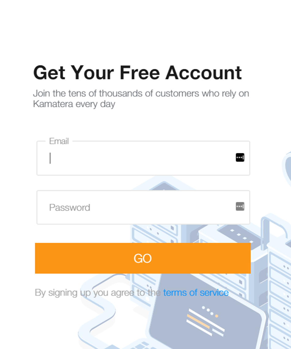 screenshot of creating a free account 