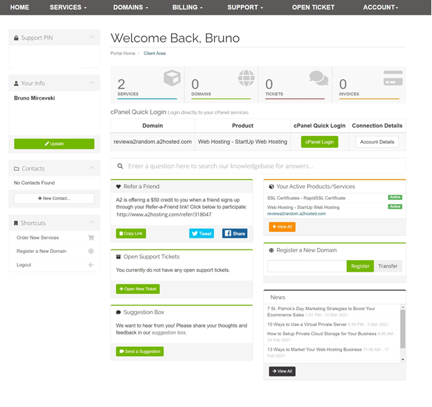 Using and Managing Your Website on A2 Hosting