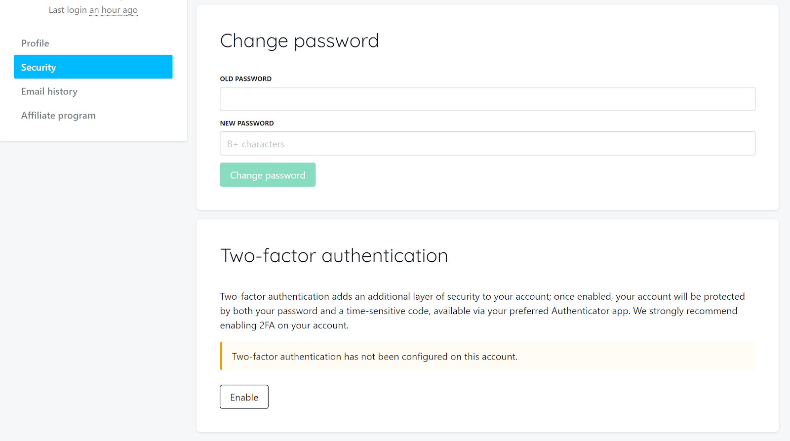 By clicking on ‘Login’ in ‘Actions,’ Verpex will take you to the following screen