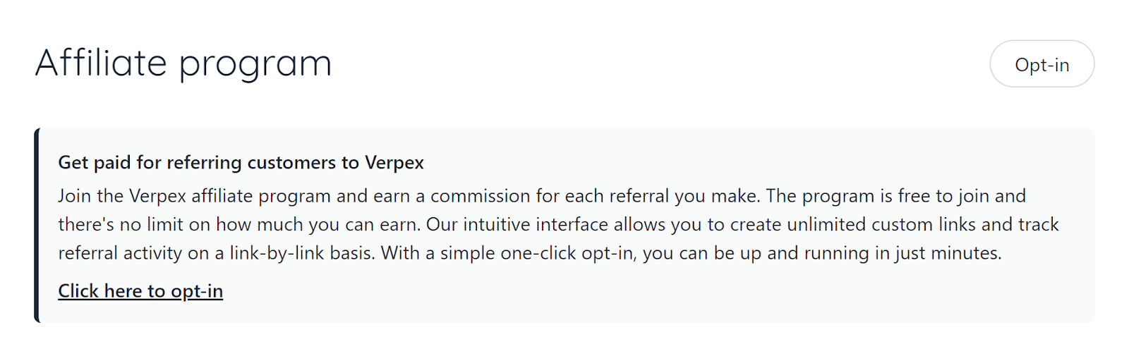 By clicking on ‘Login’ in ‘Actions,’ Verpex will take you to the following screen
