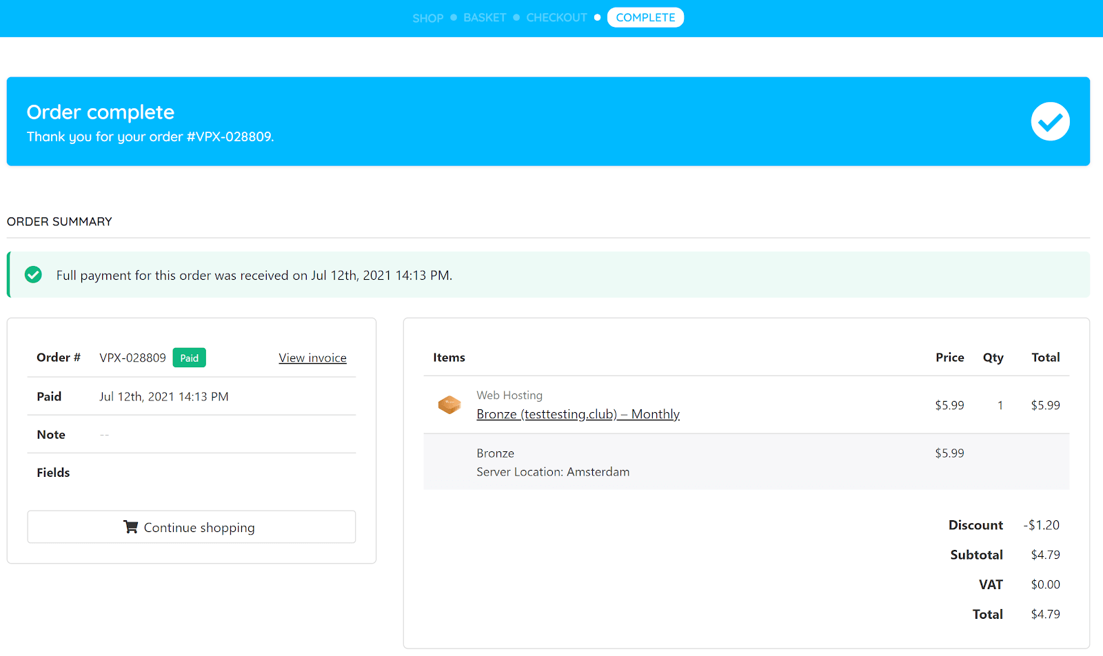 By clicking on ‘Login’ in ‘Actions,’ Verpex will take you to the following screen