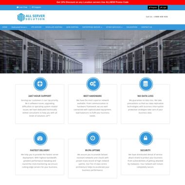 All Server Solution HomePage Screenshot